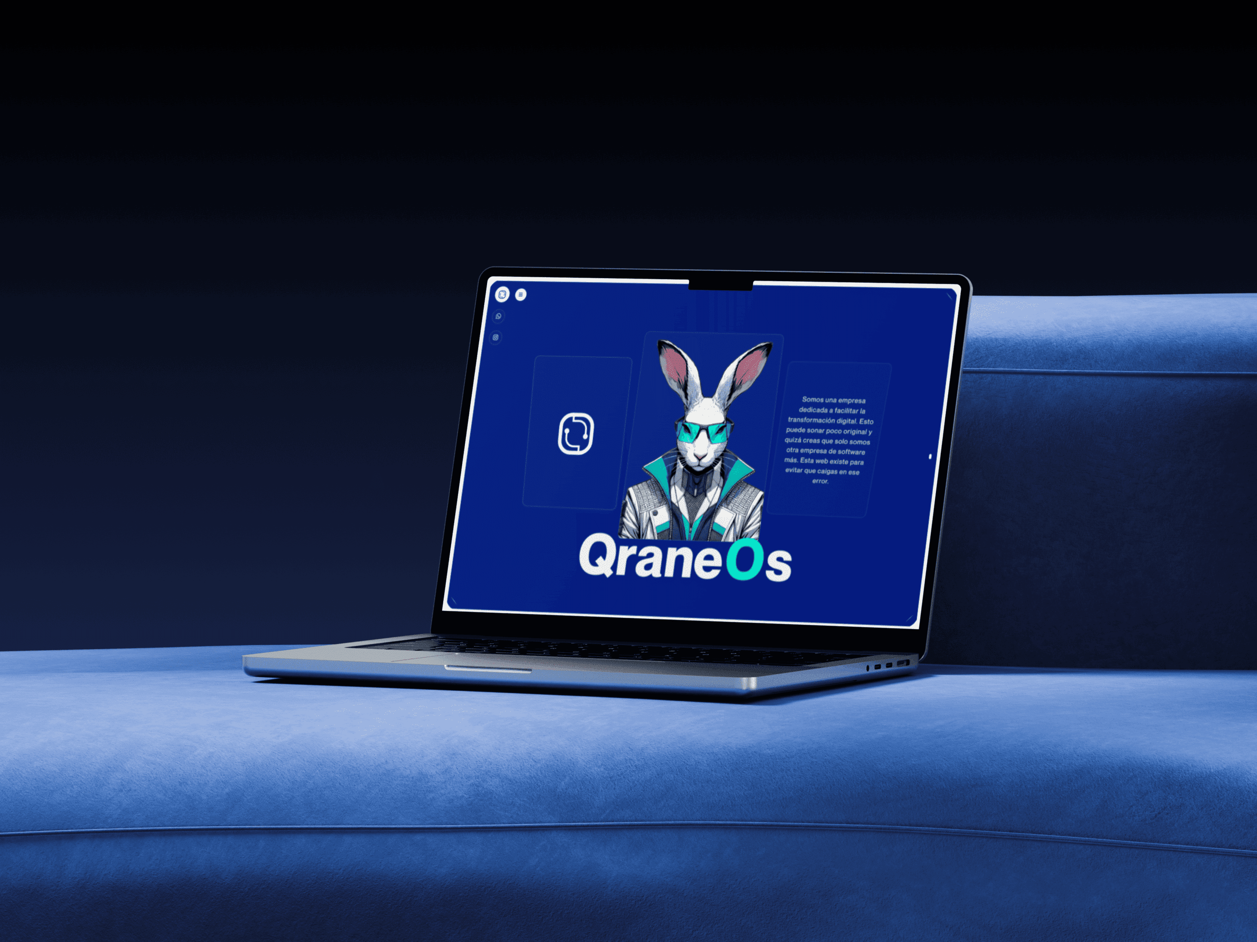 Diseño web alternativo y animado para Qraneos, marca creativa con estética visual impactante